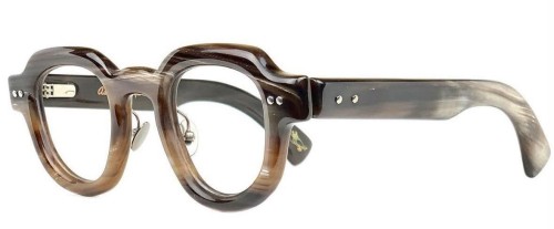 Brown Patterned Square Eyeglass Frame with Vintage-Inspired Fashion Design
